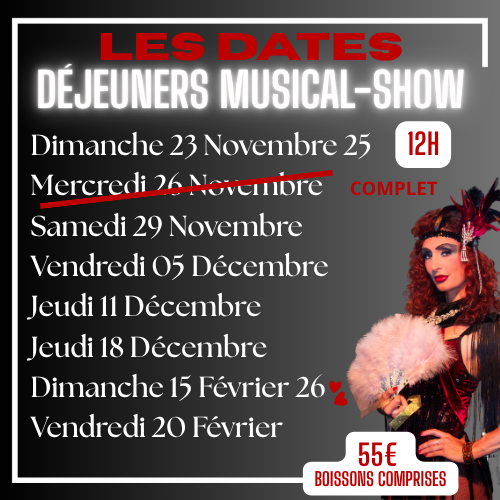 Dates Déjeuners spectacles 